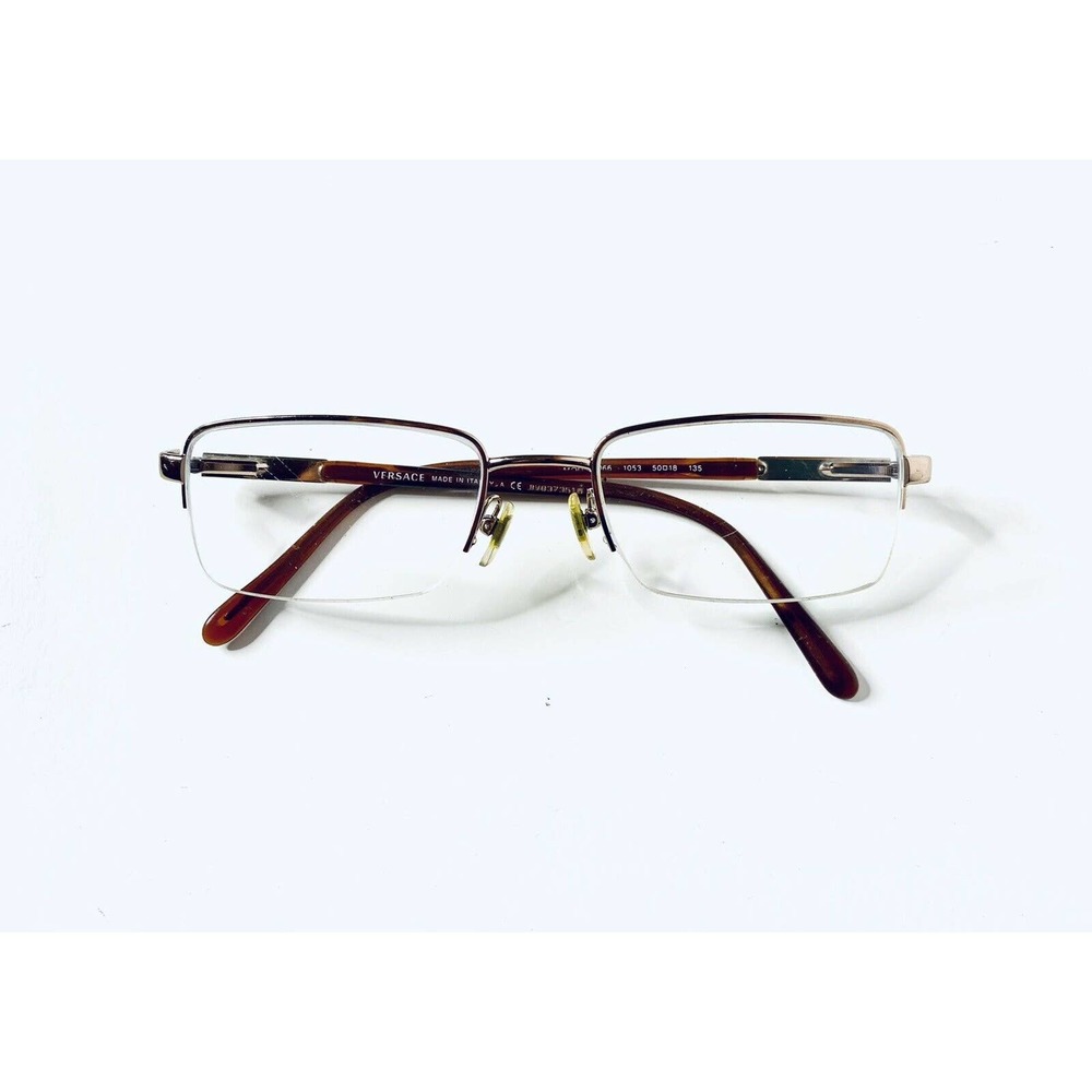 Vtg Versace Gold Rectangular Glasses - image 5